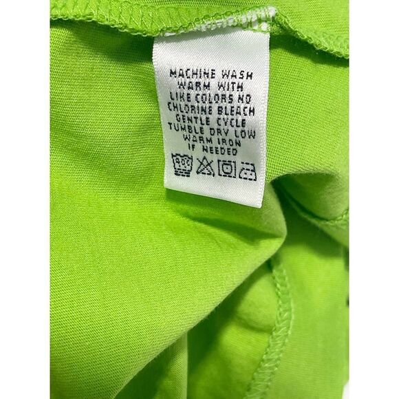 Lilly Pulitzer Scoop Neck Puff Sleeve Tee T-Shirt Bright Green XS Extra Small‎ - Picture 6 of 9